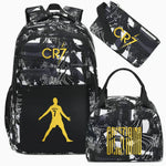 Football CR7 Cosplay School Bags School Backpack Laptop Teenager Boys Girls Schoolbags 3pcs/set