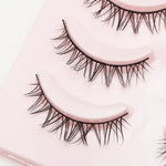 DINGSEN Fake Eyelash Anime Lashes 5 Pairs Little Devil Eyelashes Natural Daily Makeup Manga Eyelashes Clear Band Eyelashes