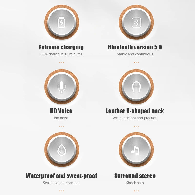 Wireless Bluetooth Earphones Wireless Headphones Magnetic Sport Neckband Neck-hanging Earbuds Wireless with Mic Bluetooth5.0