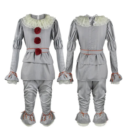 Movie Cosplay Pennywise Clown Cosplay Costume Halloween Adult Carnival Party Stage Performance Villain Vintage Clothing Set