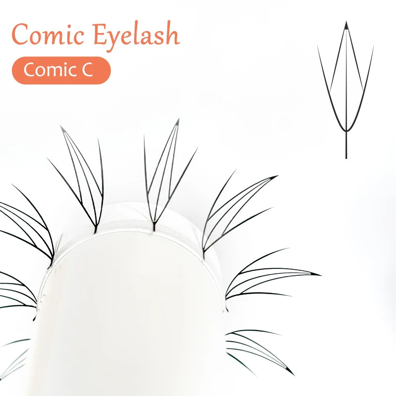 DIYDAY Comic Spire Eyelash Extension Premade Manga False Eyelashes Super Soft Light Feather-Feeling Anime Lashes for Makeup Tool