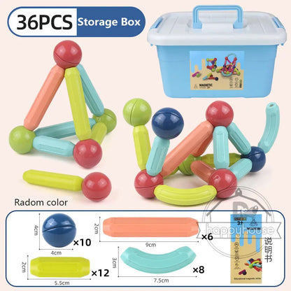 Magnetic Constructor Blocks Set Toys for Kids Magnet Stick Rod Building Blocks Montessori Educational Toys For Children Boy Girl