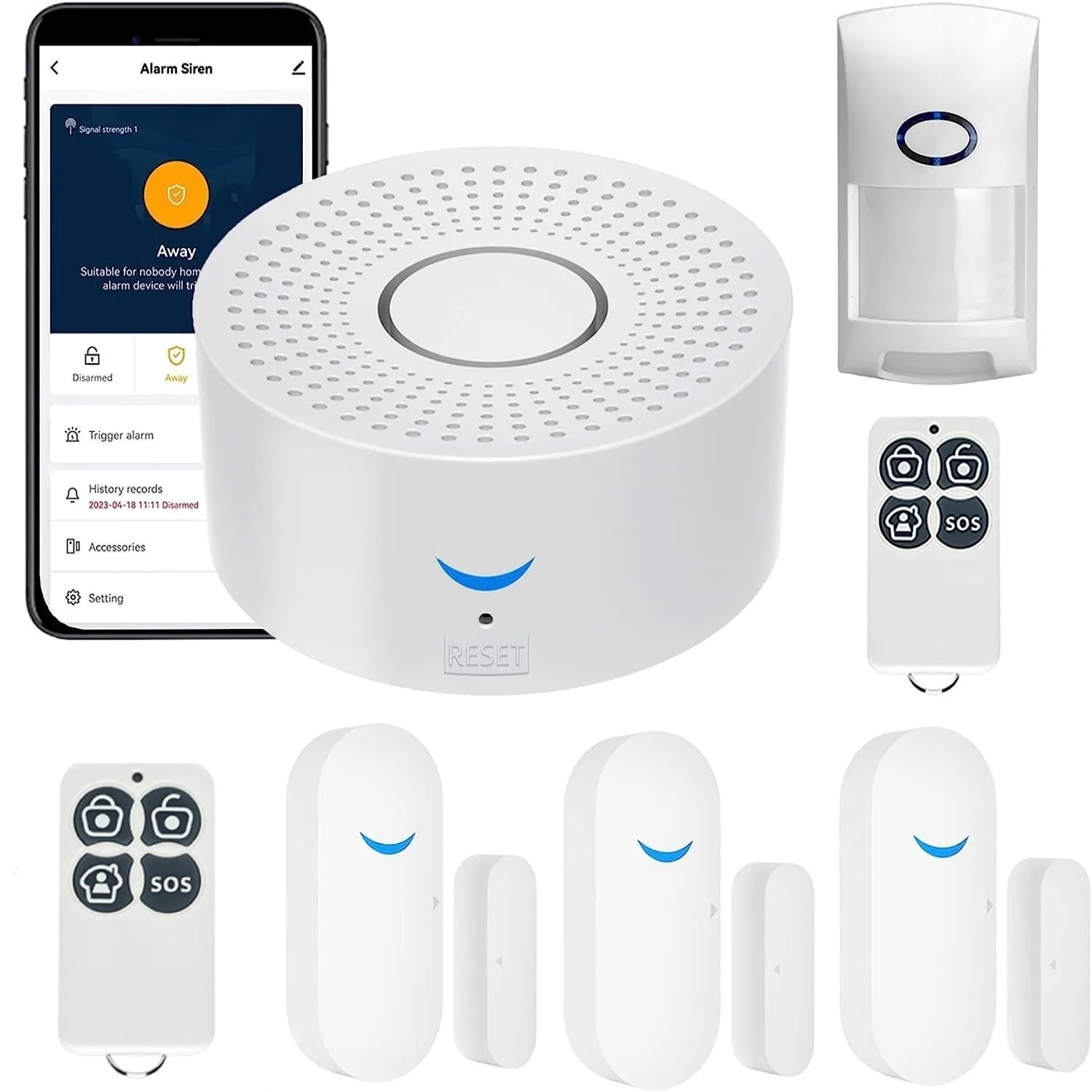 Wireless WiFi Smart Home Automation Security Alarm System With Door Sensor Motion Sensor Smart Life App Burglar Alarm Siren