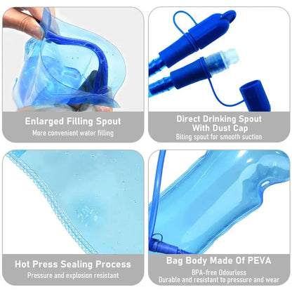 ThinkRider Water Bladder Water Reservoir Hydration Pack Storage Bag BPA Free 1L 1.5L 2L 3L Running Hydration Vest Backpack