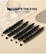 Dragon Ranee Double head Star Seal Eyeliner waterproof non-smudging novice heart plum embellished eye tail eyeliner