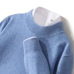 100% Pure Wool Sweater For Men, Half High Neck Knitted Pullover, Long Sleeved Casual Autumn Winter Thick High-End Sweater Warmth