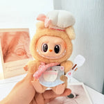 Doll Clothes For LABUBU Frog Set Jumpsuit Kawaii Fisherman Hat 2PCS/Pack Plush Cotton Doll Dress Up Game Decoration