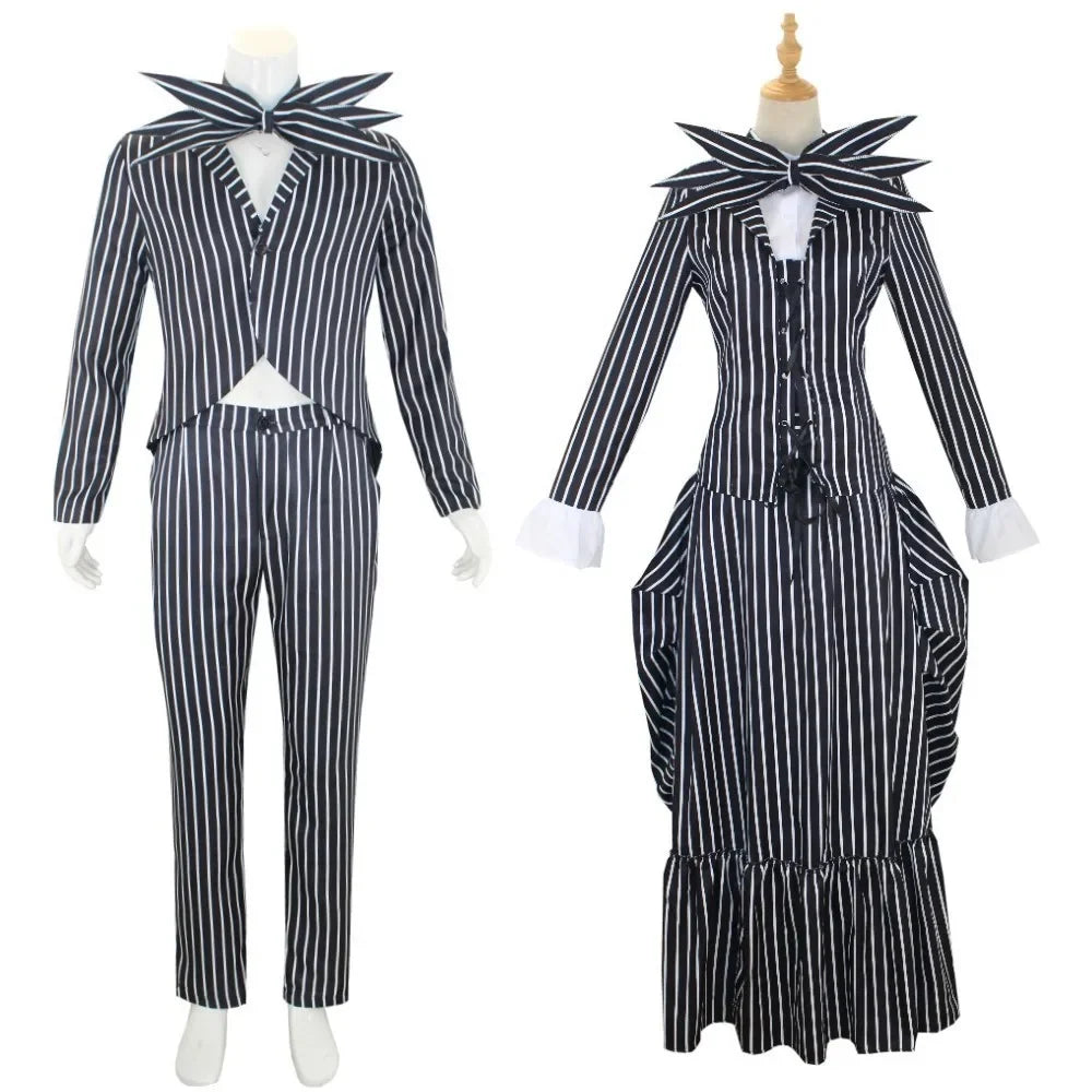 Anime Jack Skellington Cosplay Costume for Adult The Nightmare Before Christmas Jack Uniform Clothes Suit Halloween Costumes