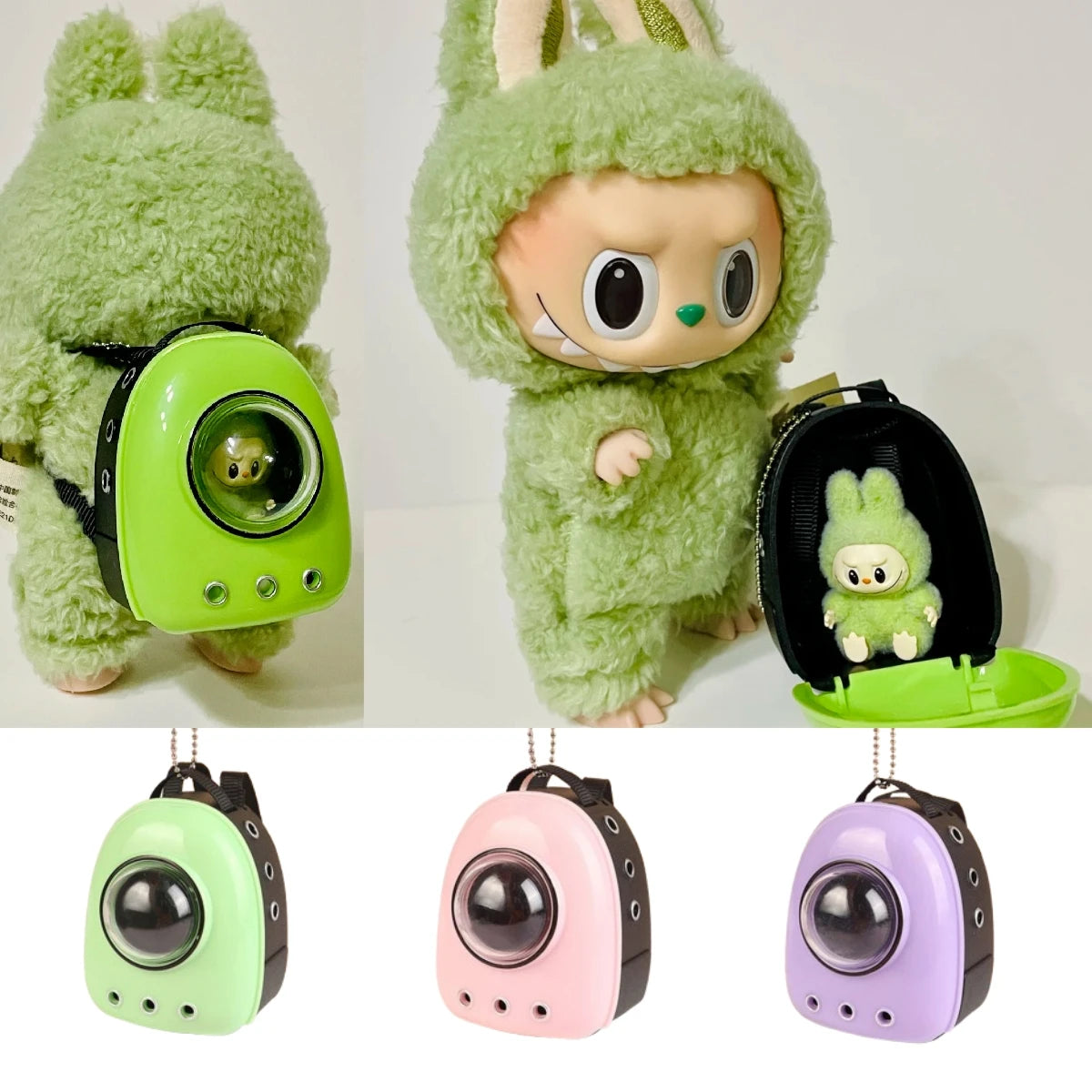For Labubu Doll Backpack Simulation Pet Bag 15/17cm Dolls Cute Doll Accessories
