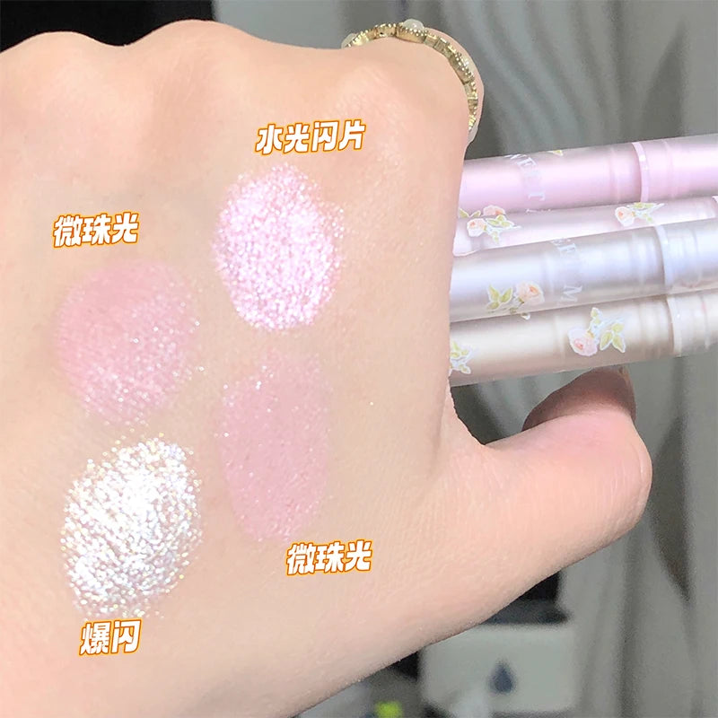 Sweetmint Mulitfuntiona Double Ended Lying Silkworm Pencil Highlighter Makeup Pen Nude Liquid Contour Liner Eye Brightener Stick