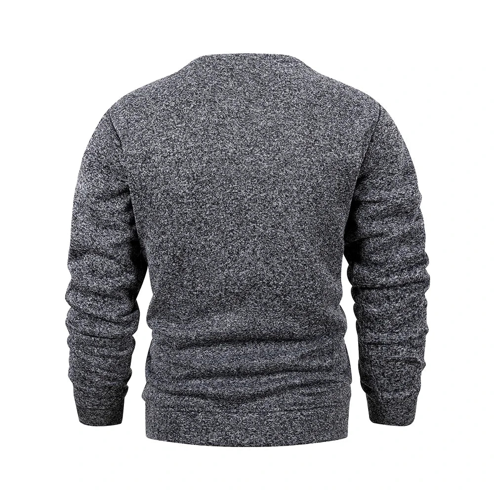 New Men's Sweater Spring Autumn Round Neck Long Sleeve Pullover Casual Sports Sweatshirt High Quality Solid Color Fleece Coat