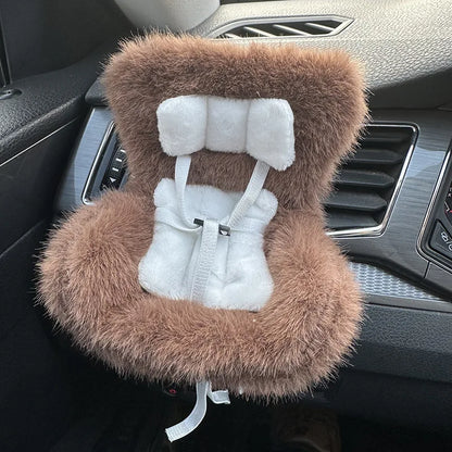 Car Doll Safety Seat for 17cm Labubu – Cute Car Interior Decor