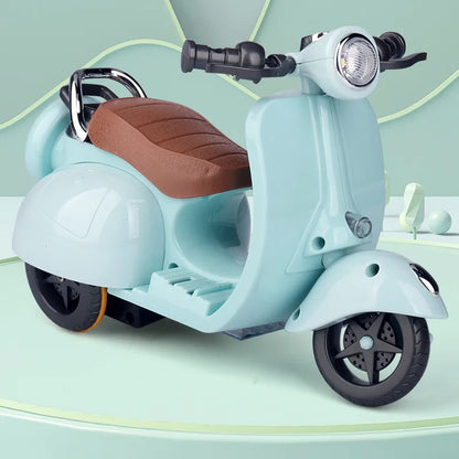 Mini Electric Motorcycle Children's Toy for Labubu Retro Dazzling Spin Toy Motor for Doll Cotton Doll Pet Toys  Birthday Gift