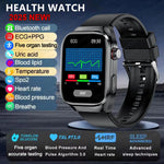 2025 New ECG+PPG Accurate Measure Heart Rate Smart Watch Men Blood Pressure Lipids Uric Acid Bluetooth Call Health Smartwatches