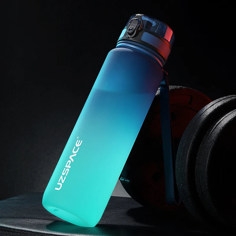 UZ Sports Water Bottle BPA Free Portable Leakproof Shaker Bottle Tritan Plastic Drinkware 500/1000ML Jug for Camping Gym School