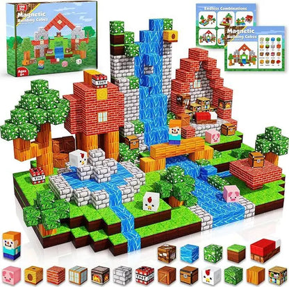 2025 NEW Magnetic Blocks Game Mine Magnet Worlds DIY Toys For Boys Girls STEM Montessori Sensory Cubes Game Toys Christmas Gifts