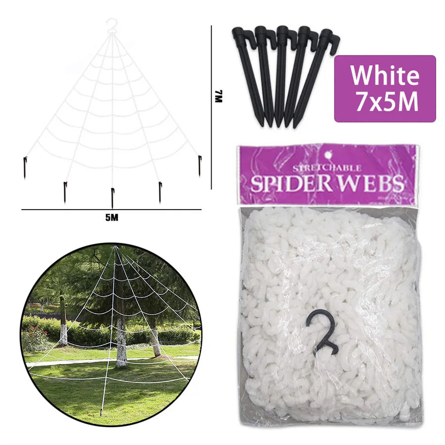 Halloween spider web simulation big black spider decoration bar scene layout props party decoration lawn scenery home decoration