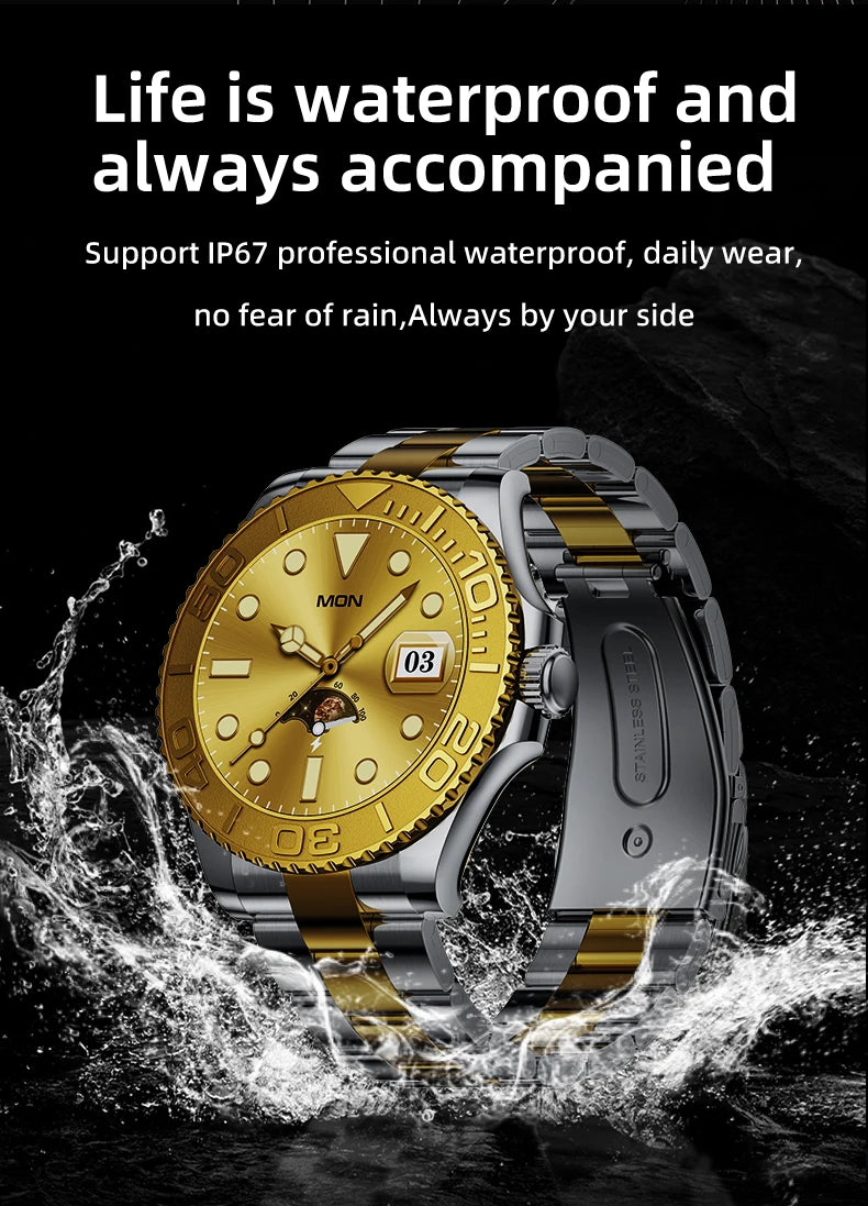 Aiweile AW46 Smartwatch Smart Watch Man 1.32 Inch HD AMOLED Screen Sports Modes Bluetooth Call for Android Yacht Range Master