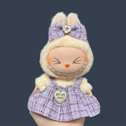 For 17cm Labubu Plush Clothing Doll Exquisite Skirt- Adorable Retro Skirt Set for DIY Clothes Accessories Gift