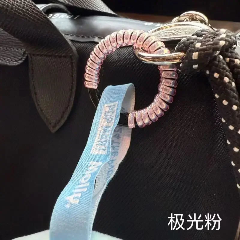 2Pcs/Lot Labubu Anti Drop Buckle Silicone Rope Keychain Protection Ring Colorful Winding Fixed Anti Drop