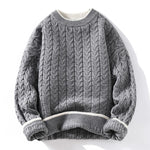 Autumn Winter Men's Warm Knit Pullovers Fashion O-Neck Patchwork Casual Knitted Sweater Men Youthful Vitality Sweaters