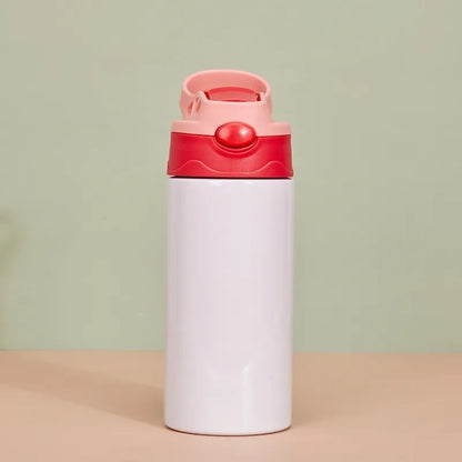 350ml Sublimation Straight Sippy Cup Flip Top Kids Bottle Stainless Steel Double Wall Water Tumbler with Straw Sippy Bottle