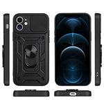 For iPhone 16 17 15 14 13 12 11 Pro Max Mini Plus Air Military Grade Bumpers Ring Cover Slide Camera Lens Protector Armor Case