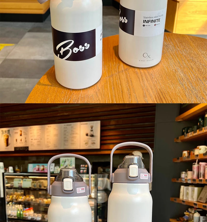 1.3L/1.7L Large Capacity Thermo Bottle Outdoor Mug Stainless Steel Thermos Water Bottle Portable Vaccum Flask Cold And Hot Tumbl