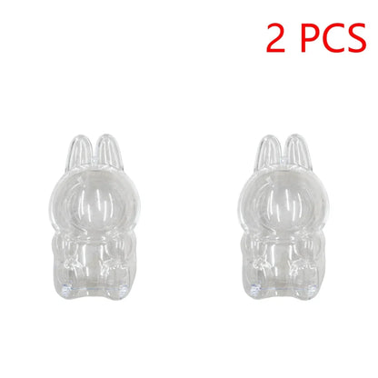 Transparent Macaron Doll Case For Labubu - Popmart Bubble Mart Storage Box, Dustproof Cover for Elf, Christmas New Year Gift
