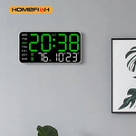 Giant Intelligent Digital Wall Clock｜One screen to control time-temperature-date, home technology pulls full!