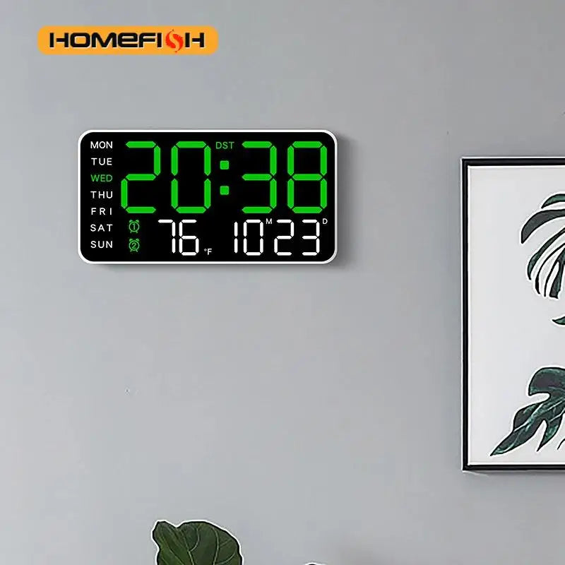 Giant Intelligent Digital Wall Clock｜One screen to control time-temperature-date, home technology pulls full!