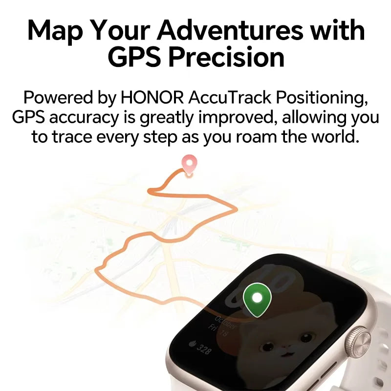 Global Version HONOR Watch 5 Smartwatch Precise GPS Tracking Quick Health Scan 1.85-inch Large Display GPS Supported IP68
