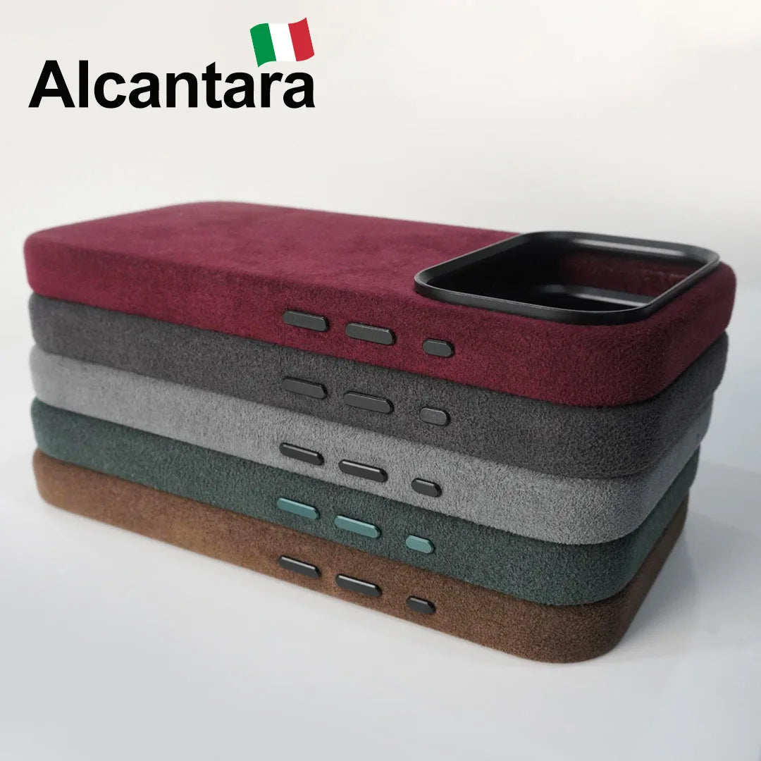 Premium Real Italian Imported Alcantara Magnetic Case for iPhone 17Pro 17Air 17 Pro Max with MagSafe Business Soft Touch Cover
