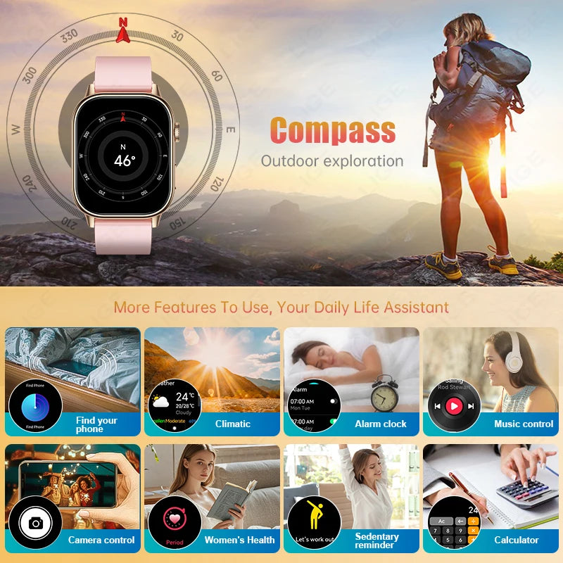 LIGE 2025 For Android IOS GPS Smart Watch Women 2.01