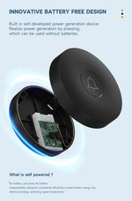 Circular Black Self Powered Wireless Doorbell AC 110v 220v US/EU Plug With 60 Rings Waterproof Long-Distance Kinetic Door Bell