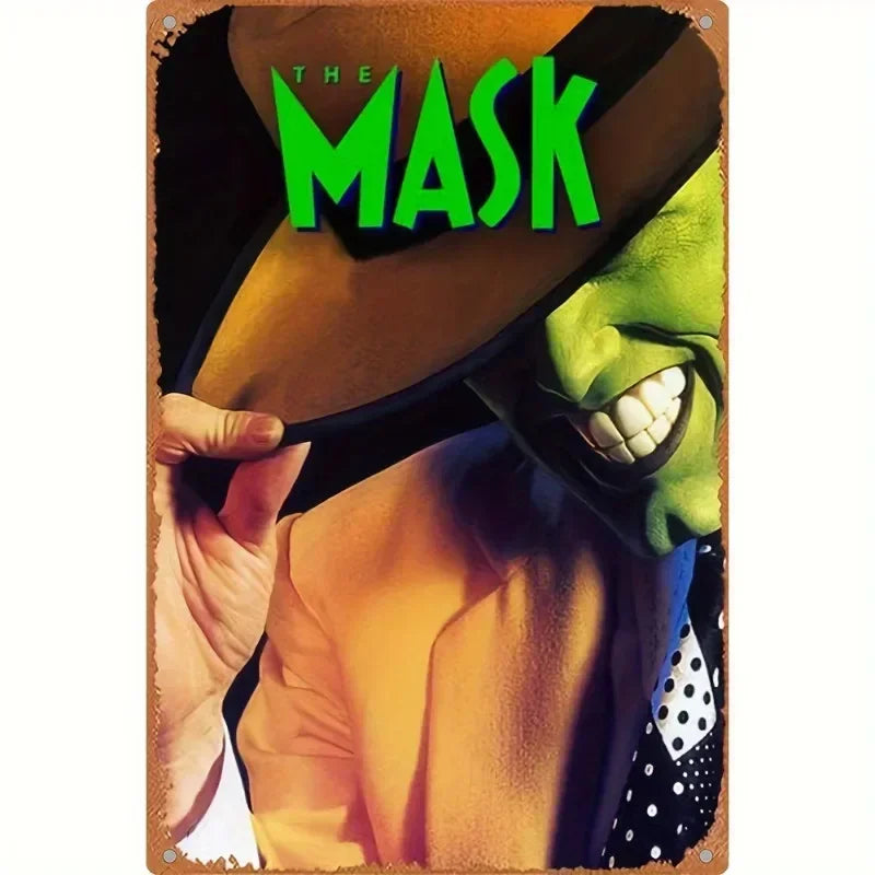 1PC Halloween Metal Sign Horror Movie Theme Shabby Iron Painting Tin Signs Wall Art Man Cave Film Theater Club Home Decoration