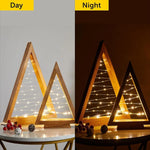2Pcs/Set Wood Christmas Tree with Lights Modern Farmhouse Christmas Wooden Tree Centerpieces For Tables Christmas Holiday Decor