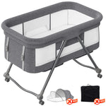 Baby Reisbed met Matras & Stille Wielen – Omvormbare Schommelwieg