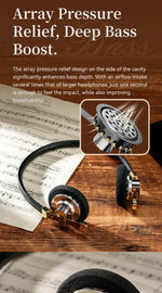 ROSESELSA Distant Mountain Retro Over Ear HiFi Headsets OOTD Vintage Metal Wired Headphones with MMCX 3.5mm Plug