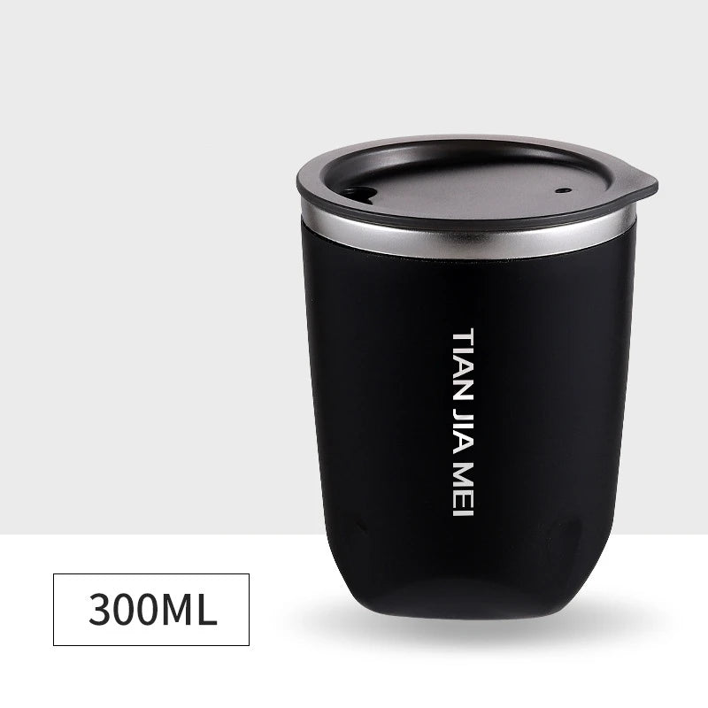 300ml Thermos Cup Men's and Women's Exquisite Portable Cup 304 Stainless Steel Simple Water Cup Office and Home Milk Coffee Cup