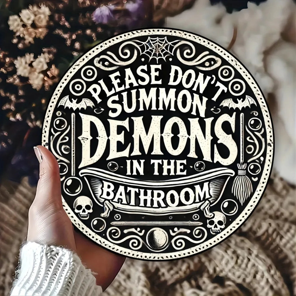 Gothic Bathroom Sign 