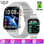 LIGE 2025 For Android IOS GPS Smart Watch Women 2.01" HD Screen Heart Rate Bluetooth Call Compass IP68 Waterproof Men Smartwatch