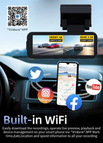 Dash Cam Dual Lens 4K UHD Recording Car Camera DVR Night Vision Video Recorder GPS Wi-Fi Room Black Box 2.5K Rear View Camera