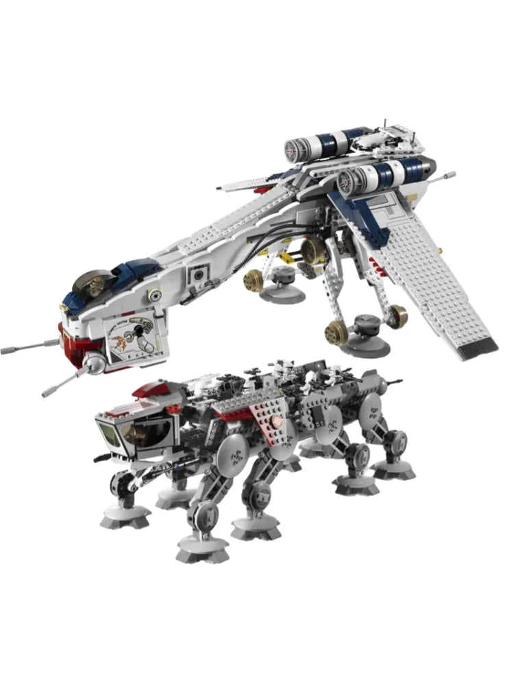 1758PCS Republic Dropship Building Blocks Set AT-OT Walker Compatible with 10195 05053 Birthday Toy Gift Educational Bricks Mode