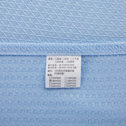 100% Bamboo Fiber Air Condition Quilt Thin Diamond Grid Lightweight Breathable Summer Blanket Soft Skin-friendly Summer Duvet