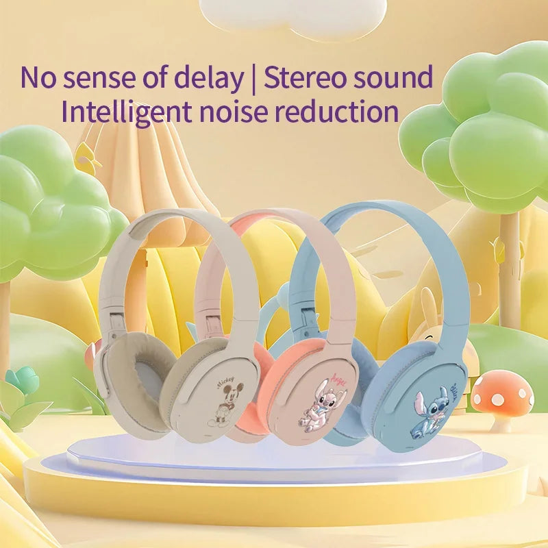 Disney Stitch P2961 Headphones Bluetooth Gaming Sport Over Ear Headset Noise Reduction Surround Sound Wireless Child Earphones