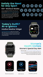 Blackview W60 2024 New Smartwatch 2.01'' HD Display TFT Rugged Smart Watch for Outdoor With Emergency Lighting Bluetooth Calling