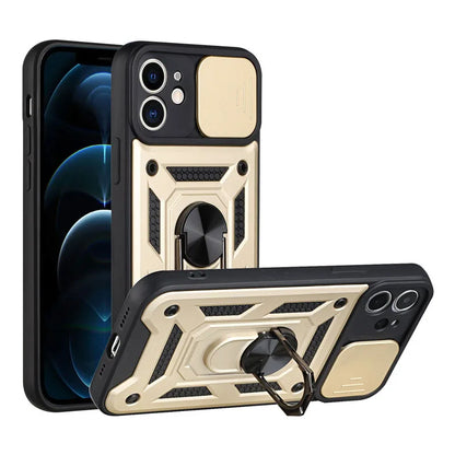 For iPhone 16 17 15 14 13 12 11 Pro Max Mini Plus Air Military Grade Bumpers Ring Cover Slide Camera Lens Protector Armor Case