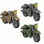 MOC WW2 Military War Weapon Soldier Accessories Building Blocks Roadblock Motorcycle Weapon case container Weapon Bag Brick Toy