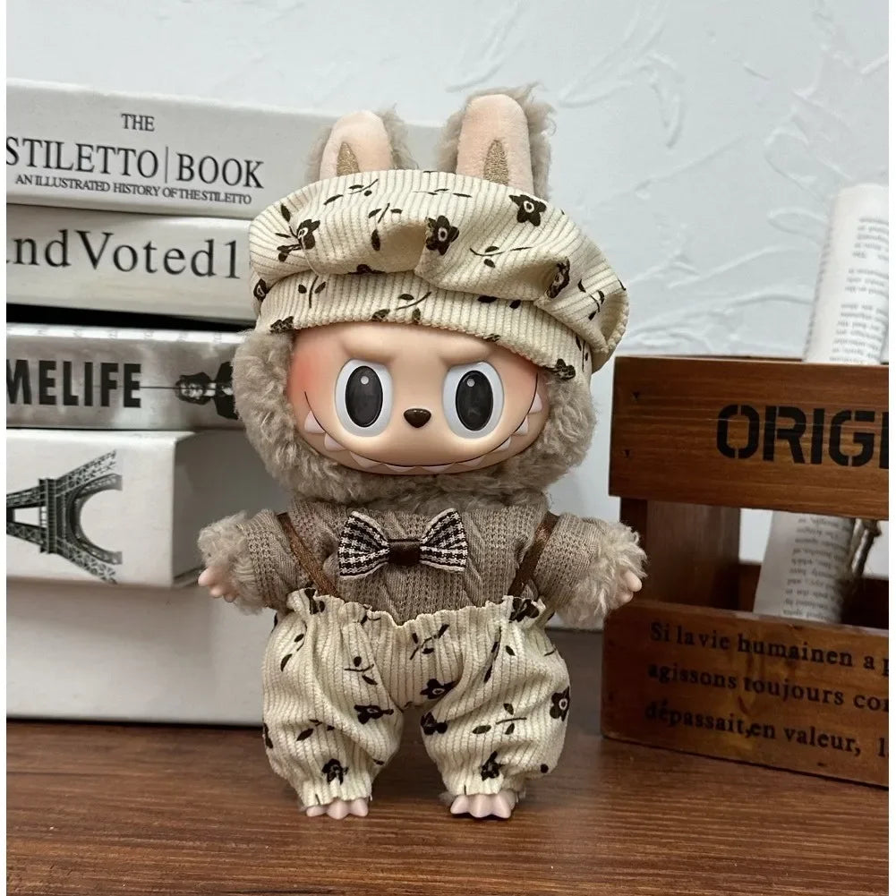 17cm Labubu Doll Clothes Capybara Cos Suit V1 V2 V3 Outfit Stylish Clothing Set for Plush Toy Dolls Accessories